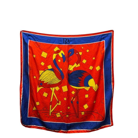 Ruggiero Bignard Flamingo Scarf With Geometric Patterns - Picture 2 of 8